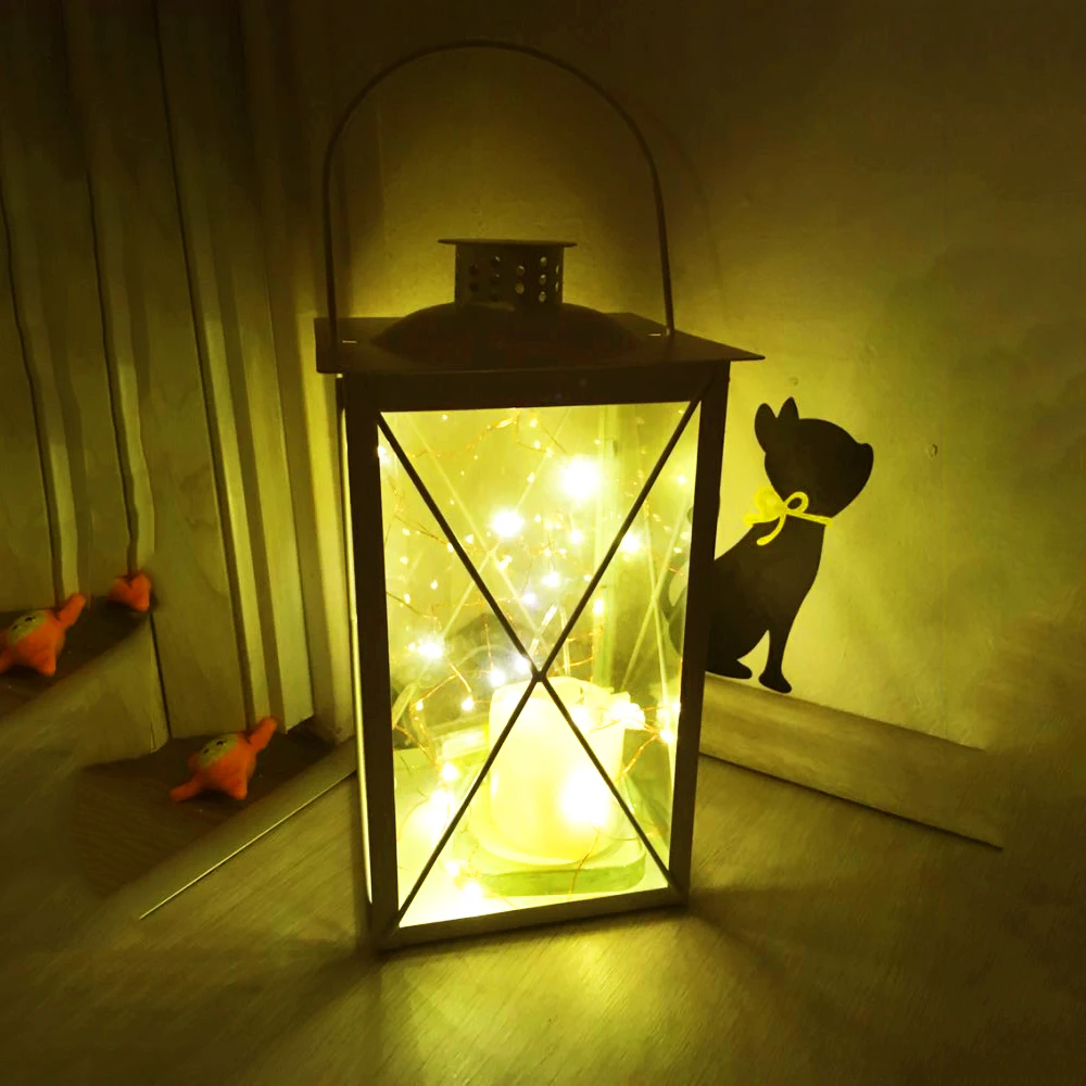 Светодиодная гирлянда из медной проволоки Рождественская елка сердечного цвета