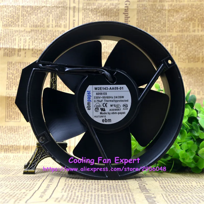 W2E143 AA09 01 Вентилятор охлаждения с двойным шариковым подшипником AC 230V 24 W/26 W 3300RPM