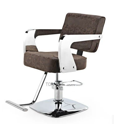 High-end hair salon haircut chair barber chair salon chair hydraulic chair salon chair stainless steel handrails Gifts salon chair barber chair salon haircut stainless steel