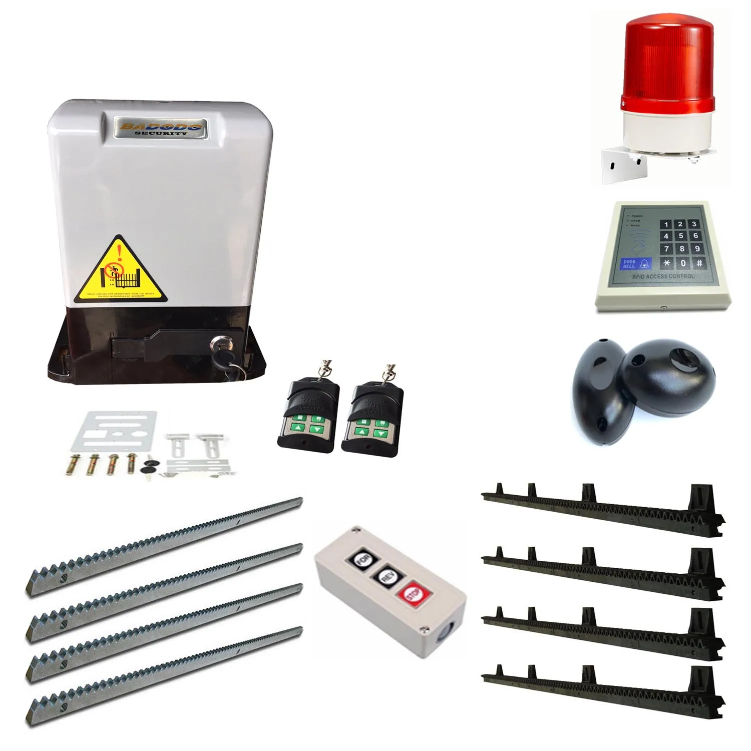 Kit 6 AC220V 600 кг сила автоматический Электрический раздвижной оператор привода для открывания ворот с 4 М металлические или нейлоновые стеллажи для раздвижных дверей дистанционное управление - Цвет: Kit 6