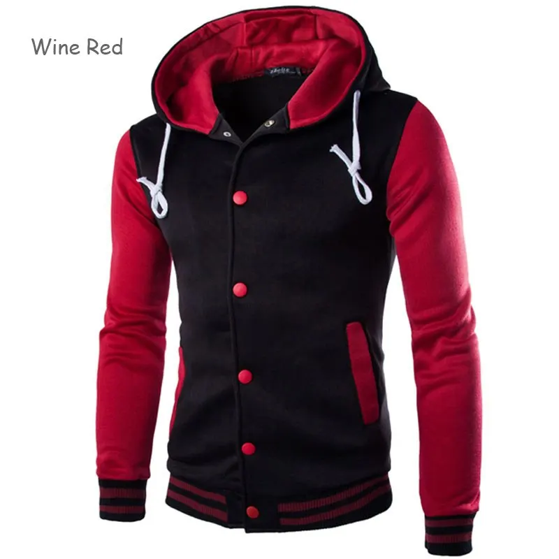 W69 wine red Новинка, Мужская/мужская бейсбольная куртка, модный дизайн, цвет красного вина, мужская приталенная университетская куртка, Мужская брендовая стильная куртка - Цвет: W69 wine red