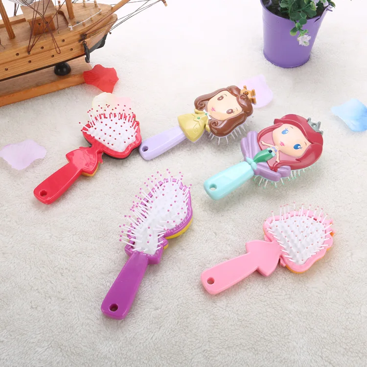 Принцесса мультфильм замороженная щетка для волос brosse cheveux дети нежная Антистатическая щетка кудрявый клубок Русалка щетина ручка Клубок Расческа