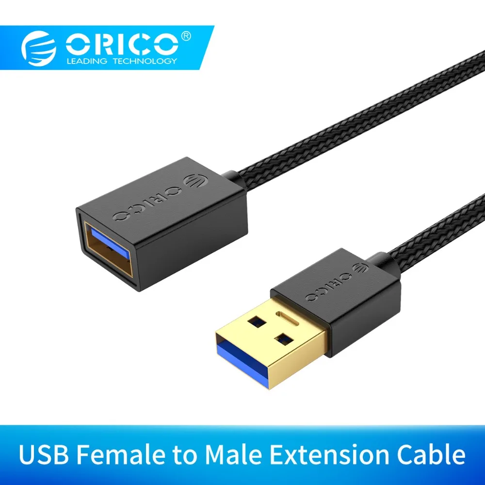ORICO USB кабель-удлинитель USB 3,0 кабель женский-мужской удлинитель Кабель для передачи данных удлинитель кабель-удлинитель для компьютера ПК