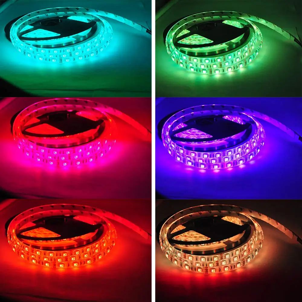 5 м SMD 5050 RGB Светодиодная лента Водонепроницаемая 12 В Fita DE Tiras светодиодный 220 В лента RGB лента гибкий неоновый светильник светодиодный светильник Wifi/Bluetooth