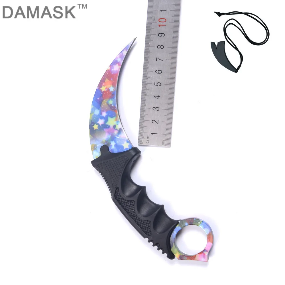 DAMASK Karambit открытый самозащитный нож для походов и выживания ультра-тонкий на