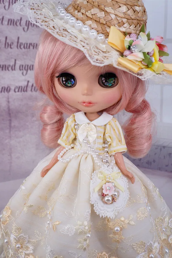 Blyth кружевное платье BJD платье с цветочным принтом Озон наряд Одежда для кукол(Fit blyth, озон, Licca, ММК, pullip, ob, 1/6 кукла