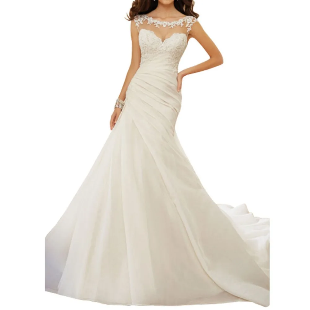 Элегантный белый Кот Русалка торжественные платья с короткими рукавами