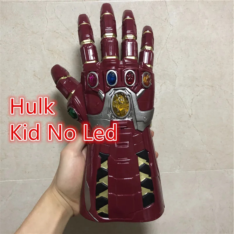 Hulk Kid No Led Светодиодный светильник рукавицы 1:1 Ver. Военный Железный человек танос Косплей светодиодный костюм перчатки Хэллоуин подарок для детей - Цвет: Hulk Kid No Led