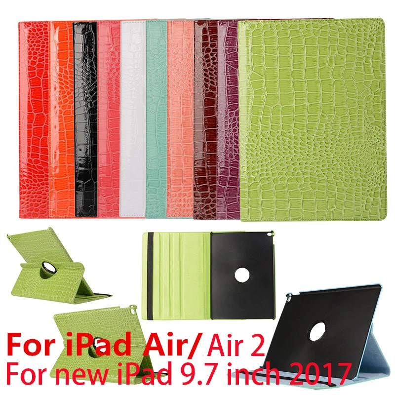Чехол для планшета для нового iPad 9,7 дюйма /Air 1/Air 2 Чехол, 360 Флип с подставкой из искусственной кожи крокодила Смарт-Чехол