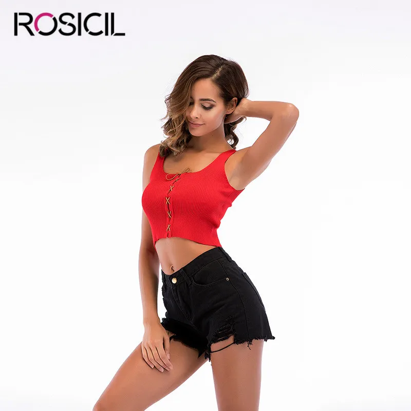Новый черный Повседневное бинты трикотажные топы Элегантные Короткие Ribbed Crop Top