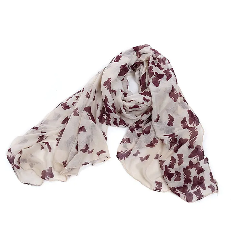 Шарф-накидка с бабочками женский синий весна-лето шарф бабочкой YG562 |