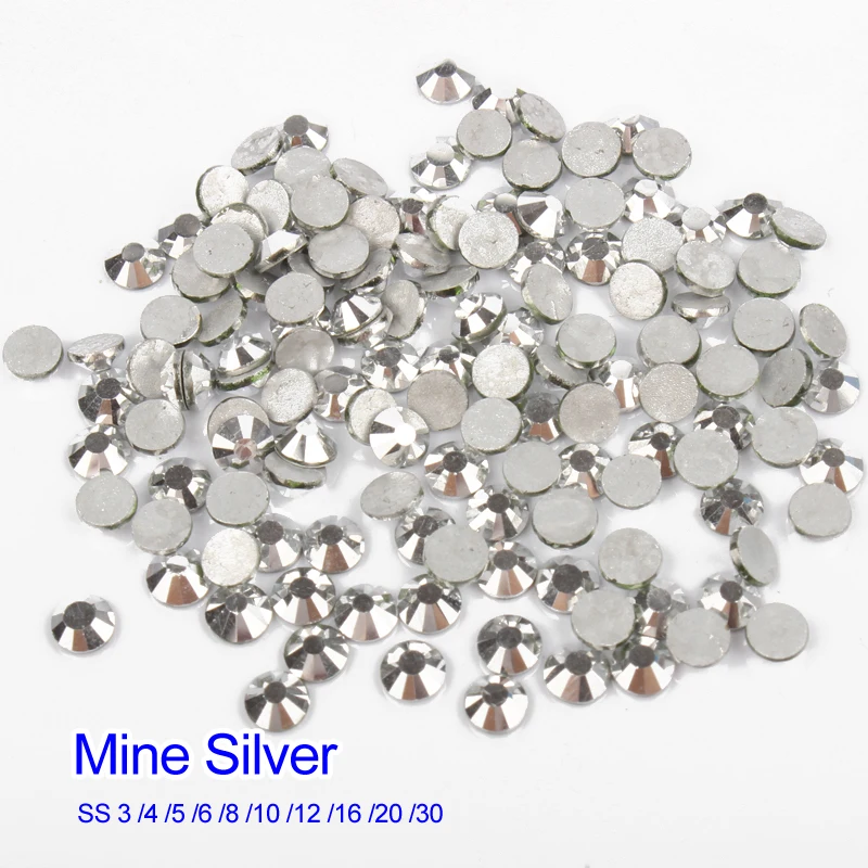 Мое серебро SS3 SS30 стразы для дизайна ногтей Стразы 3D нейл арта украшения м на