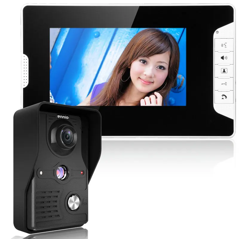 Enlarge Visual Intercom Doorbell 7'' TFT LCD Wired Video Door Phone System Indoor Monitor 700TVL Outdoor IR Camera Support