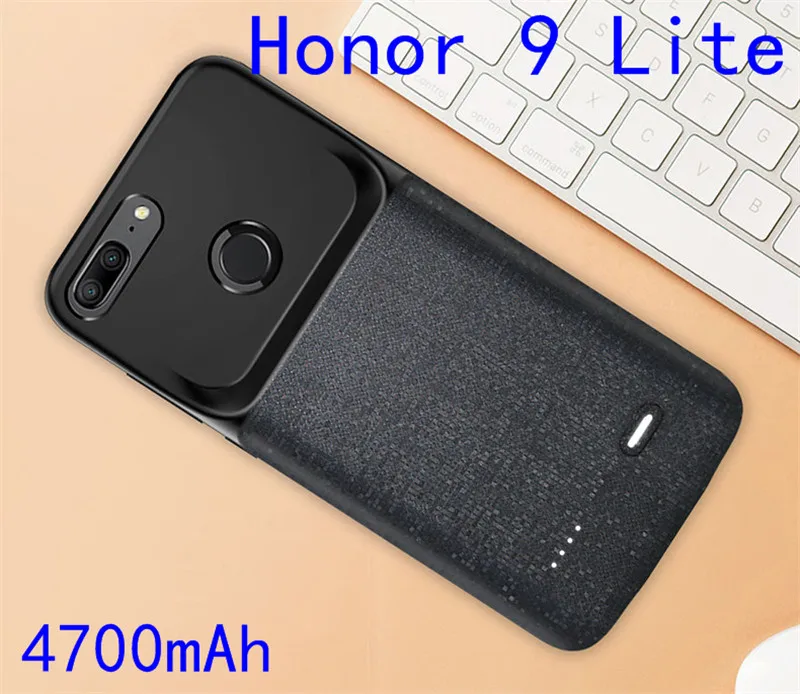 Honor 9 Lite-Black Силиконовый противоударный чехол-батарея Silm для huawei Honor 8 9 Lite 6X 7X Play 8X Nova 3 power bank, чехол-накладка на заднюю панель, чехол s - Цвет: Honor 9 Lite-Black
