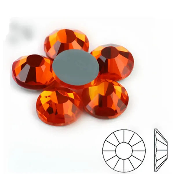TopStone Горячая фиксация Стразы Flatback Стекло Кристалл Mult Цвета все размеры исправление камней Блеск железа на для DIY одежды - Цвет: Hyacinth Orange