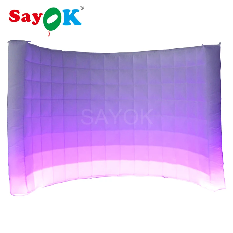 

Cheap inflatable photo booth with 17 colors RGB led light strip photo booth shell backdrop for wedding parties stage decoration