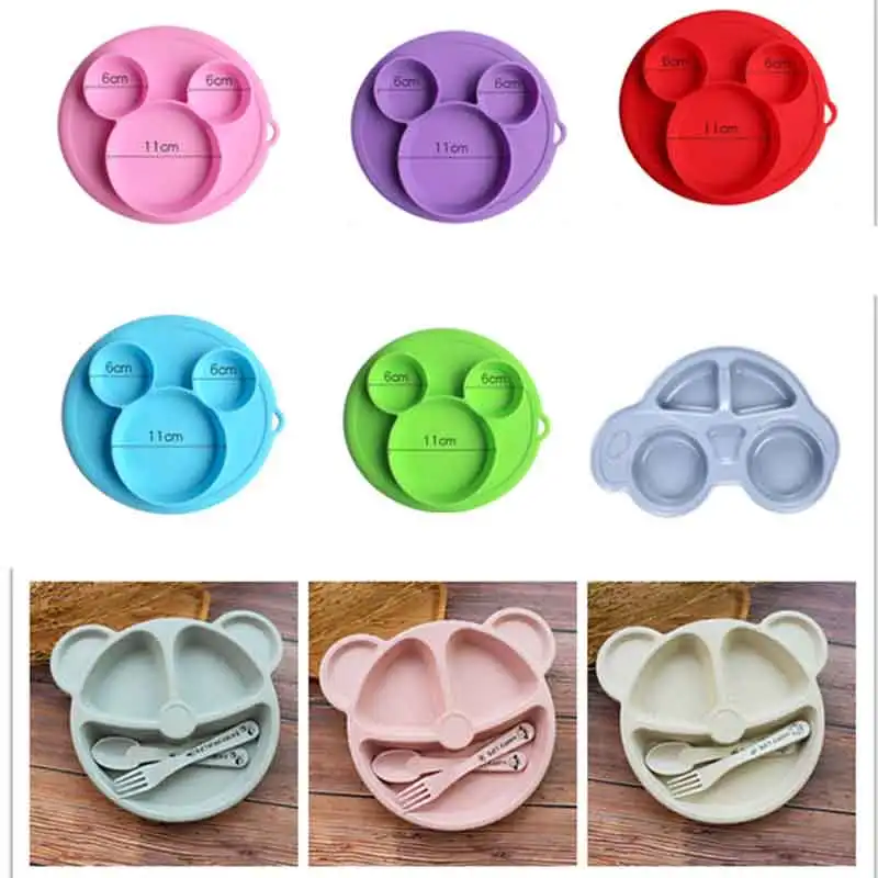 

Kids Feeding Bowls Baby Safe Silicone Dining Plate BPA Free Solid Children Dishes Suction Toddle Training Tableware Dropshiping