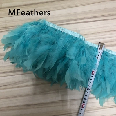 sky blue 10 м/лот шампанского Красивые турецкие перья Лента бахрома 4-6 дюймов Марабу Турция Перья отделка юбка платье планки Вечерние - Цвет: sky blue
