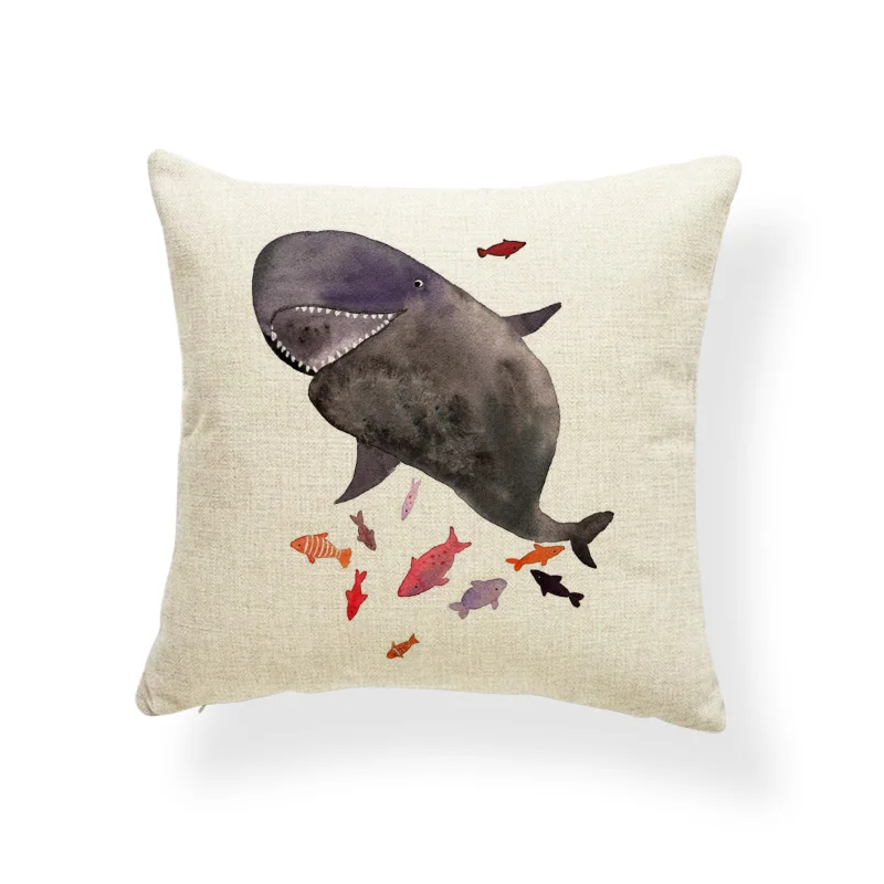 20 Killer подушка в форме Кита Подушка Narwhal подушка с геометрическим узором(алмаз) чехол для подушки креативность восточные кровати подарочные подушки квадратная льняная с принтом - Цвет: 20