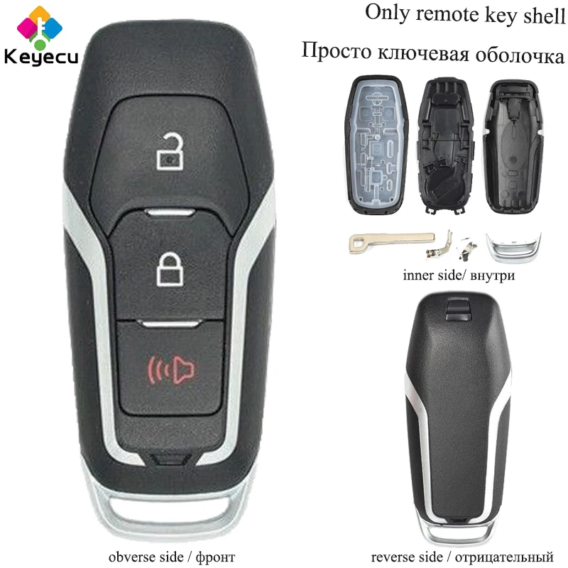 Пара смарт-ключей KEYECU для удаленного ключа Pro-3/ 4/ 5 Btns - FOB Ford Fusion Explorer Edge Mustang FCC ID: