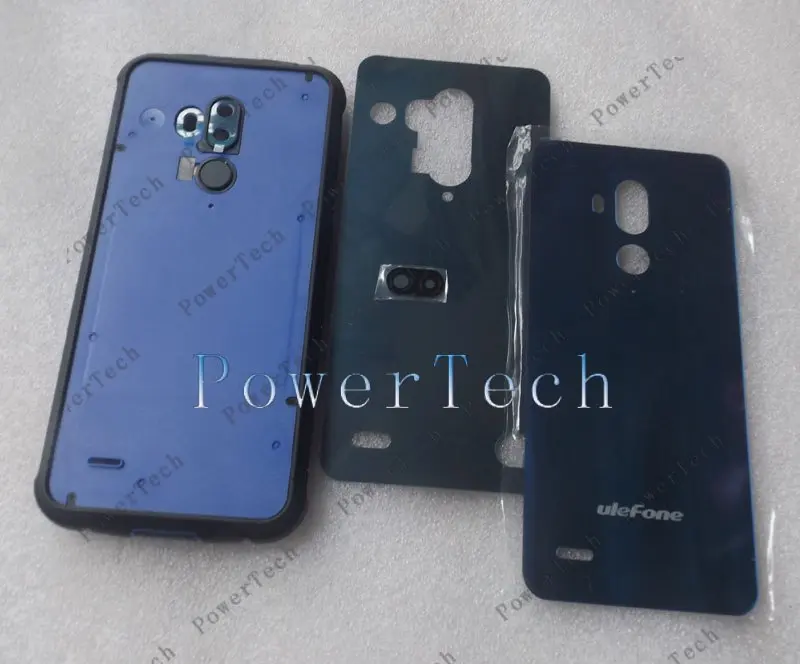 Синий Чехол ulefone Armor 5, задняя крышка, корпус с отпечатком пальца и микрофоном для ulefone Armor 5, сотовый телефон - Цвет: Синий