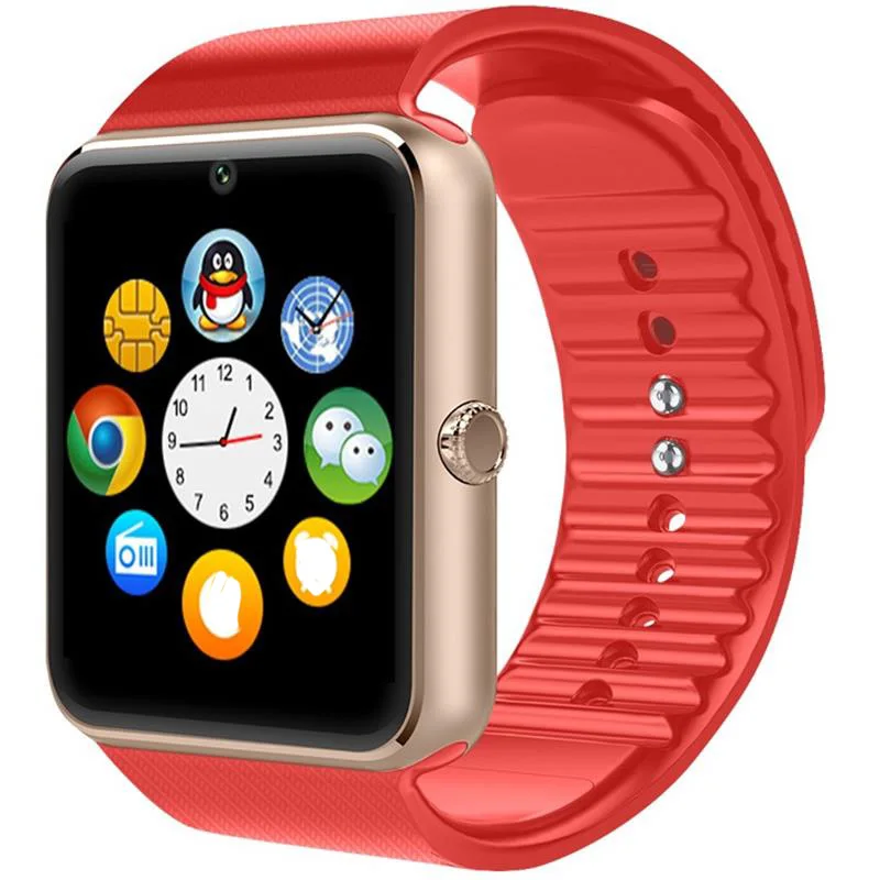 696, GT08 Plus, Смарт-часы, Push Message, наручные часы, с поддержкой SIM/TF карты, Bluetooth, наручные часы для Apple, Android Phone - Цвет: Red GT08