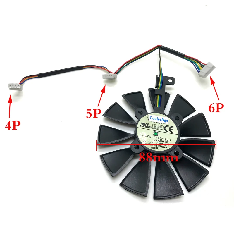 Новый вентилятор охлаждения 88 мм T129215SU для ASUS Strix GTX 1060 OC 1070 1080 1080Ti RX 480 графической
