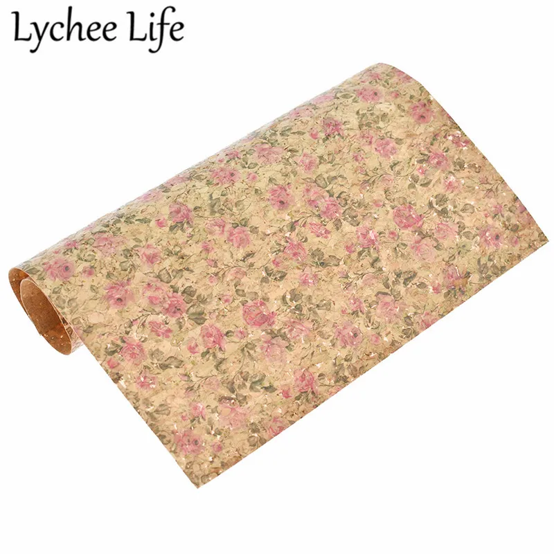 Lychee Life A4 мягкий пробковый материал 29x21 см красочная ткань с цветочным принтом DIY Ручная работа современная домашняя швейная одежда текстильные принадлежности