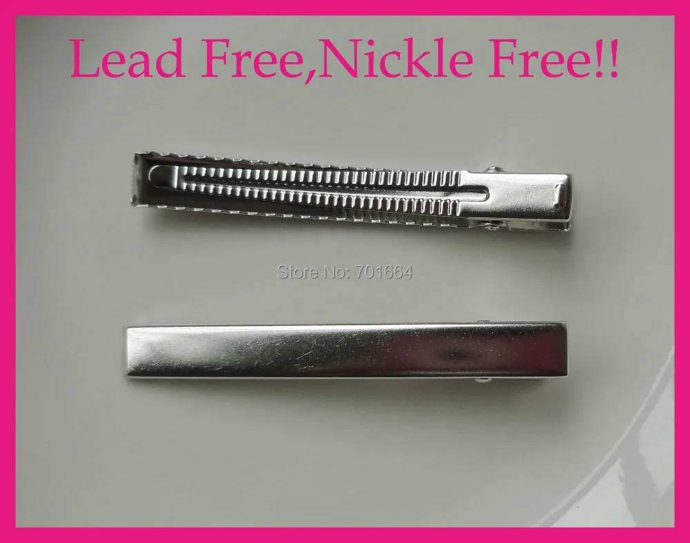 

30PCS Silver 8.0cm big flat Rectangle Metal Alligator hair Clips for womens girls' hair pins at lead free and nickle free