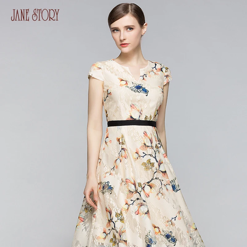 Джейн история лето для женщин выдалбливают кружево платье короткий рукав o