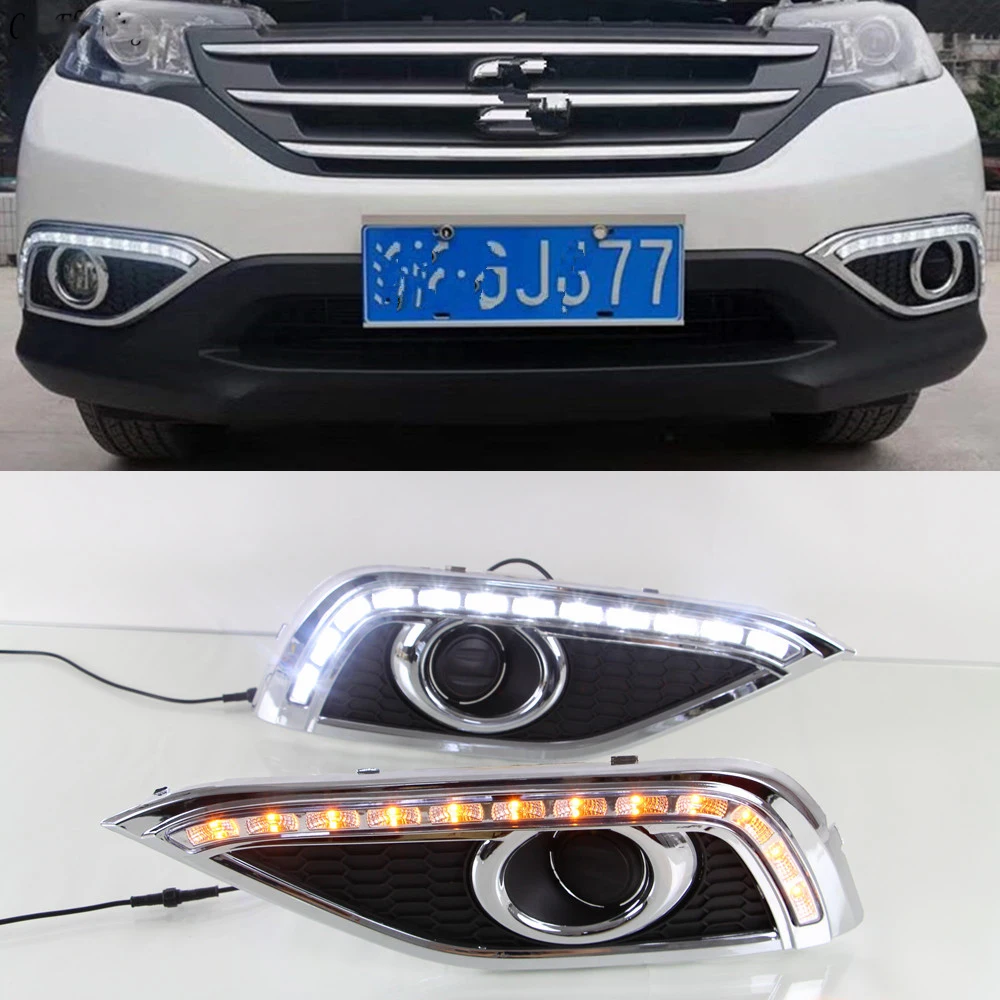 Дневные ходовые огни для Honda CRV CR-V 2012 2013 2014 DRL дневсветильник с указателем поворота
