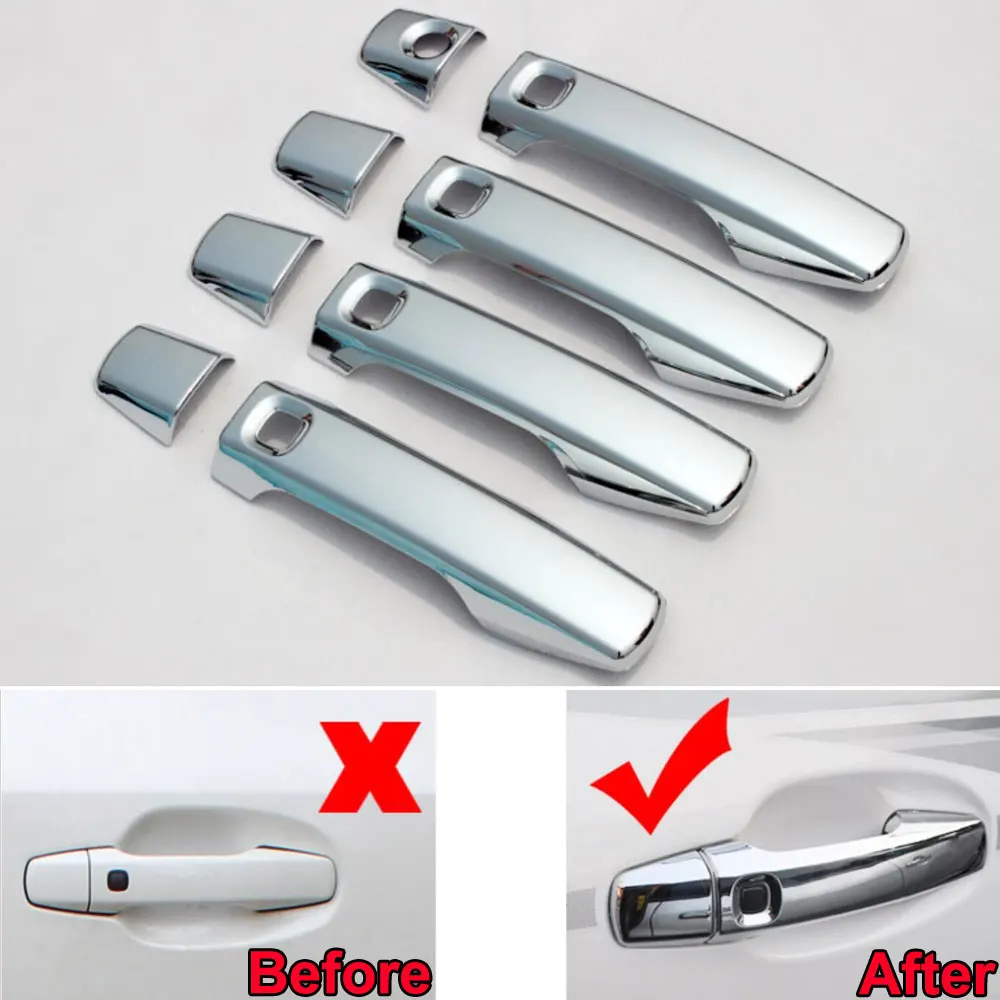 

8pcs/set ABS Car Exterior Side Door Handle Cover Trim With 5 Holes for Land Cruiser LC200 2008-2014 Car Styling car-covers