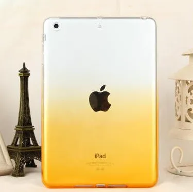 Градиентный Прозрачный чехол для iPad Air 2 Чехол конфетного цвета прозрачный силиконовый мягкий чехол тонкий чехол для iPad 6 - Цвет: Yellow