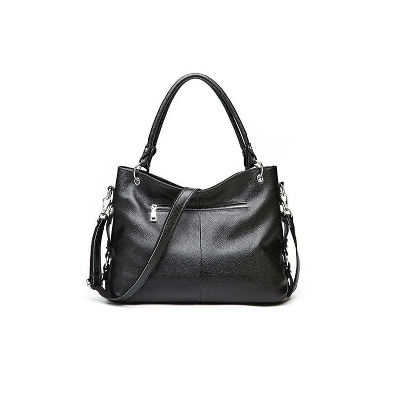 Genuine Leather Handbags For Women Fashion Simple Soft Tote Bags Black Solid Female Real Crossbody Bag Lady | Багаж и сумки