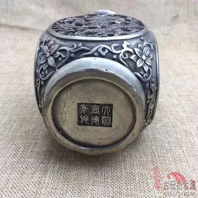 

Antique pure copper, dragon and Phoenix, carved hollow copper vase, home decoration