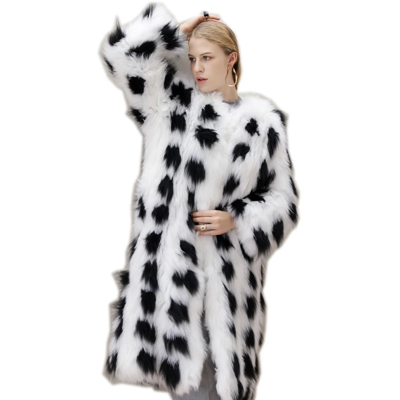 Wholesale/ Retail two Colors Women Real Fox Fur Jacket Or Lady Winter Fashion Fur Coat knitted warm soft fur coat Drop shipping