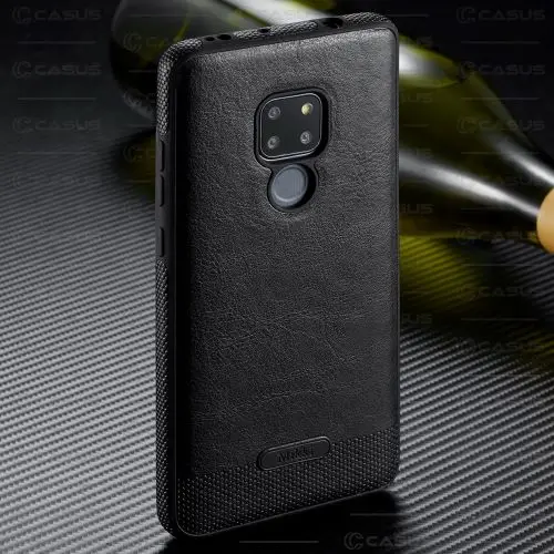 Black Тонкий роскошный чехол из искусственной кожи для huawei mate 20 чехол Мягкая силиконовая рамка задняя крышка для huawei mate 20 Pro mate 20 Lite чехол - Цвет: Black