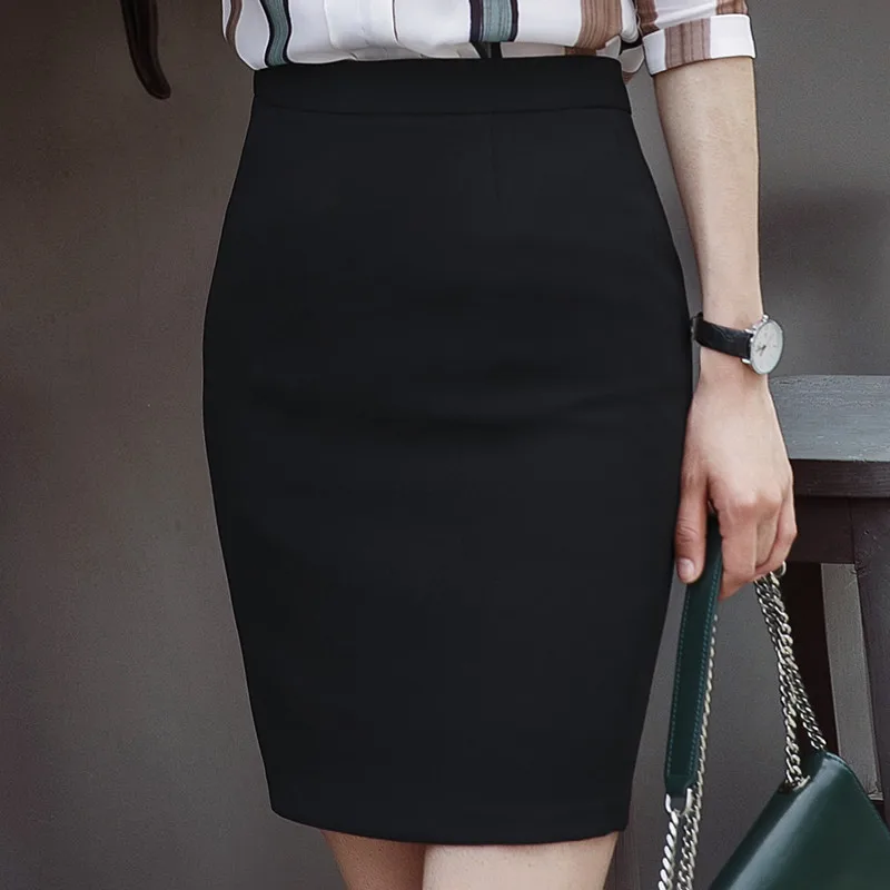 Black skirt NAVIU элегантная и модная женская юбка черная белая OL официальная Офисная Женская Мини Короткая юбка размера плюс Рабочая Юбка-карандаш - Цвет: Black skirt