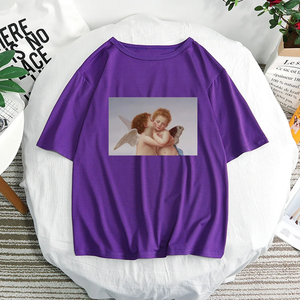 GE mini angel Print Женская футболка смешные изделия из хлопка для Леди Девушка Топ