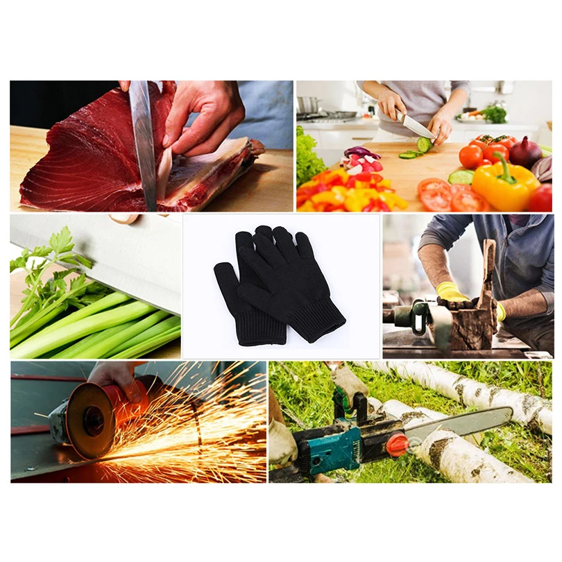 Anti-cut Work For Gloves Protection PE Double Stainless Steel Mesh Safety Glove Butcher Cut Resistant Workplace Supplies | Безопасность