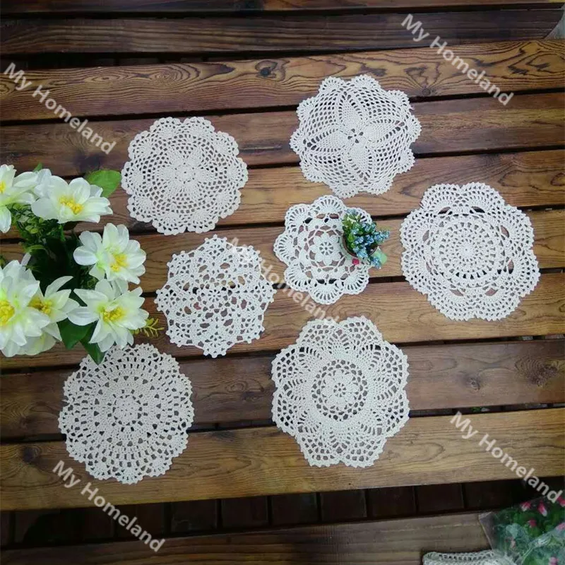 Новый дизайн 7 шт. 100% хлопок ручной работы вязание крючком Doilies для сделай сам