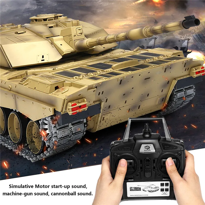 1/16 2,4G smoke British Challenger II can launch cannonball RC battle tank, полностью Металлическая Экипировка, уличная детская игрушка, Подарочный цвет