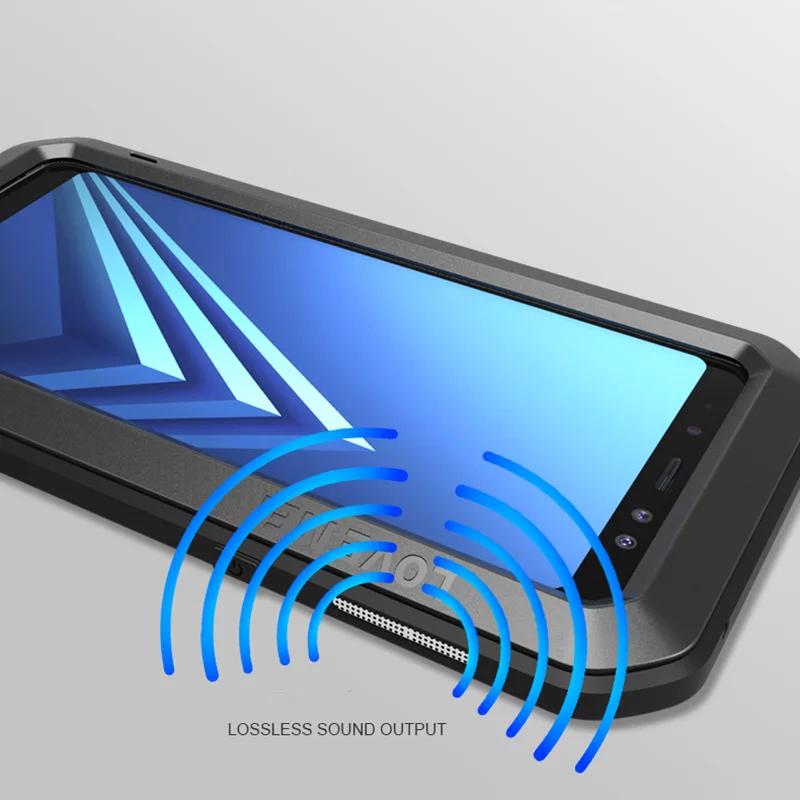 Для Samsung Galaxy A8 Plus 2018 чехол противоударный 360 полностью металлический каркас Gorilla