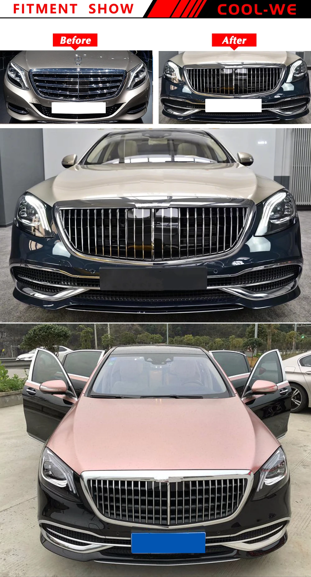 Для Mercedes Benz W222 S класс GTR Решетка переднего бампера ABS сетка гоночная решетка S500 S600 S500 S550 2013