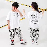 kid hip hop clothing graphic tee oversized t shirt top streetwear harajuku jogger harem pants for girl boy dance costume clothes