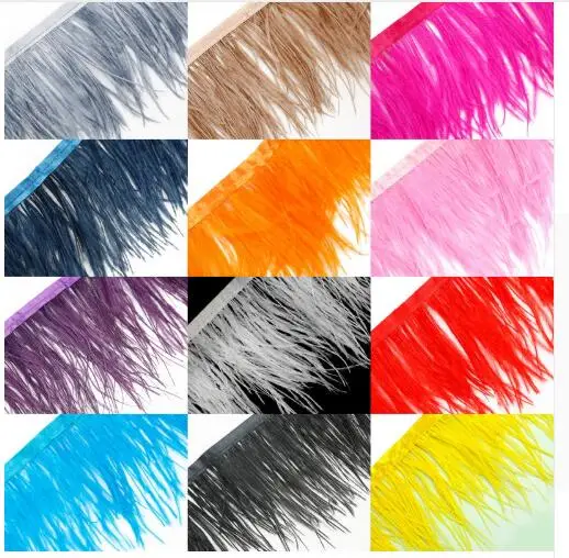 DEKEY оптовая продажа 50 м/лот 8-10cmMulti-Colored из-за мягкого и пушистое страусиное перо
