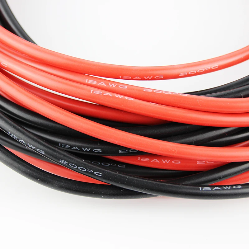 OliYin 5 метров красный + черный гибкий силиконовый провод RC кабель 12AWG 680/0. 08TS