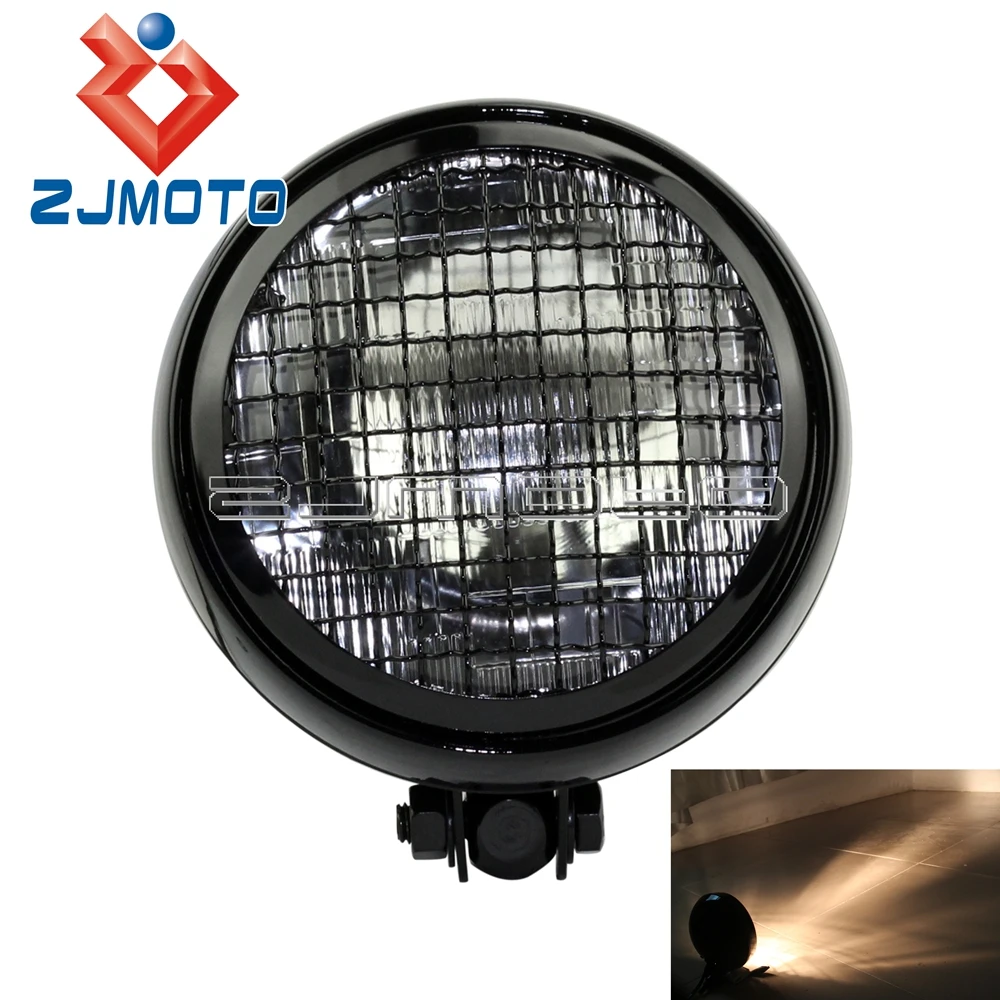 

Сетчатая решетка 5-3/4 дюйма, Ретро лампа для фар Harley, Honda, Suzuki, Kawasaki, Bobber Cruiser