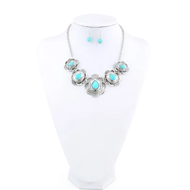 Винтажное богемное ожерелье с камнями массивное нагрудником этническое