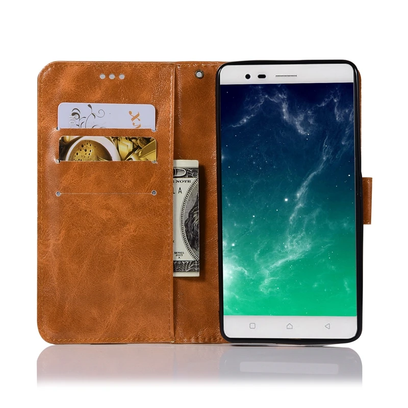 Роскошный чехол для Lenovo K5 Note из мягкого ТПУ и кожи флип-чехол телефона Vibe A7020 Etui